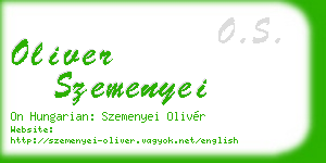 oliver szemenyei business card
